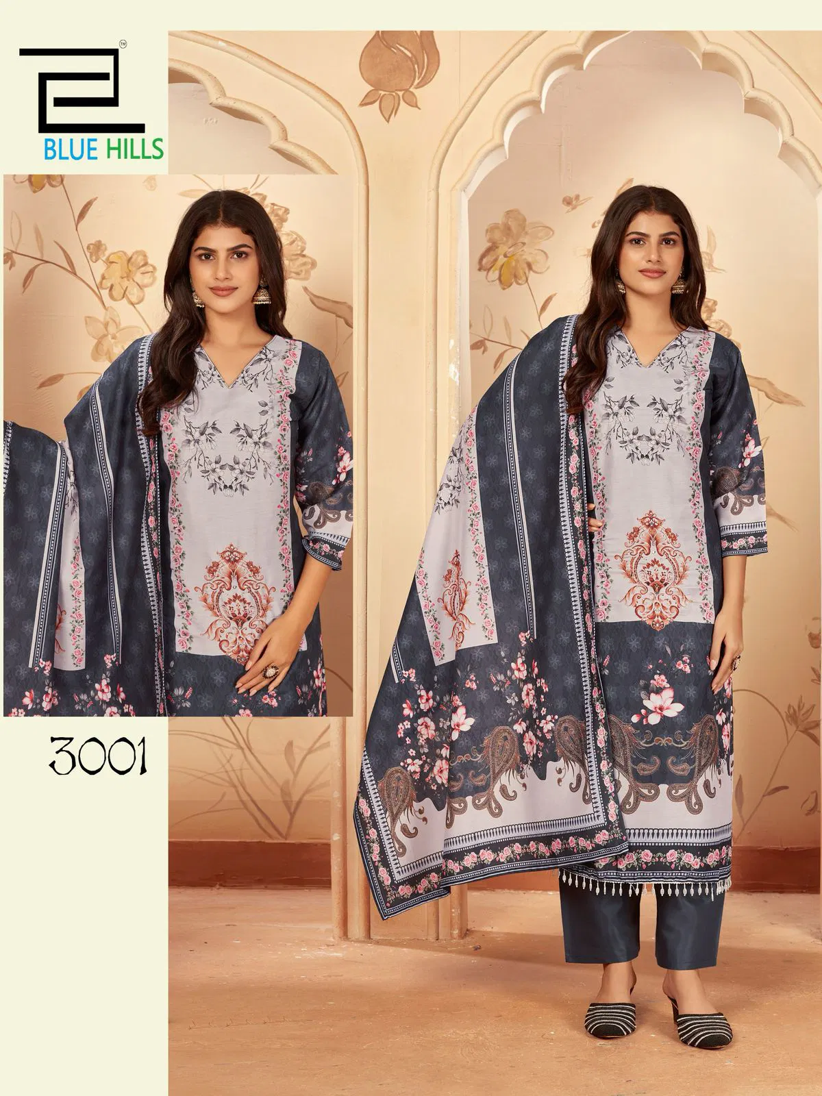 Zainab Vol 3 By Blue Hills Muslin Printed Kurti With Bottom Dupatta Online Wholesale
